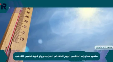 «تغير مفاجئ» الطقس اليوم انخفاض الحرارة ورياح قوية تضرب القاهرة